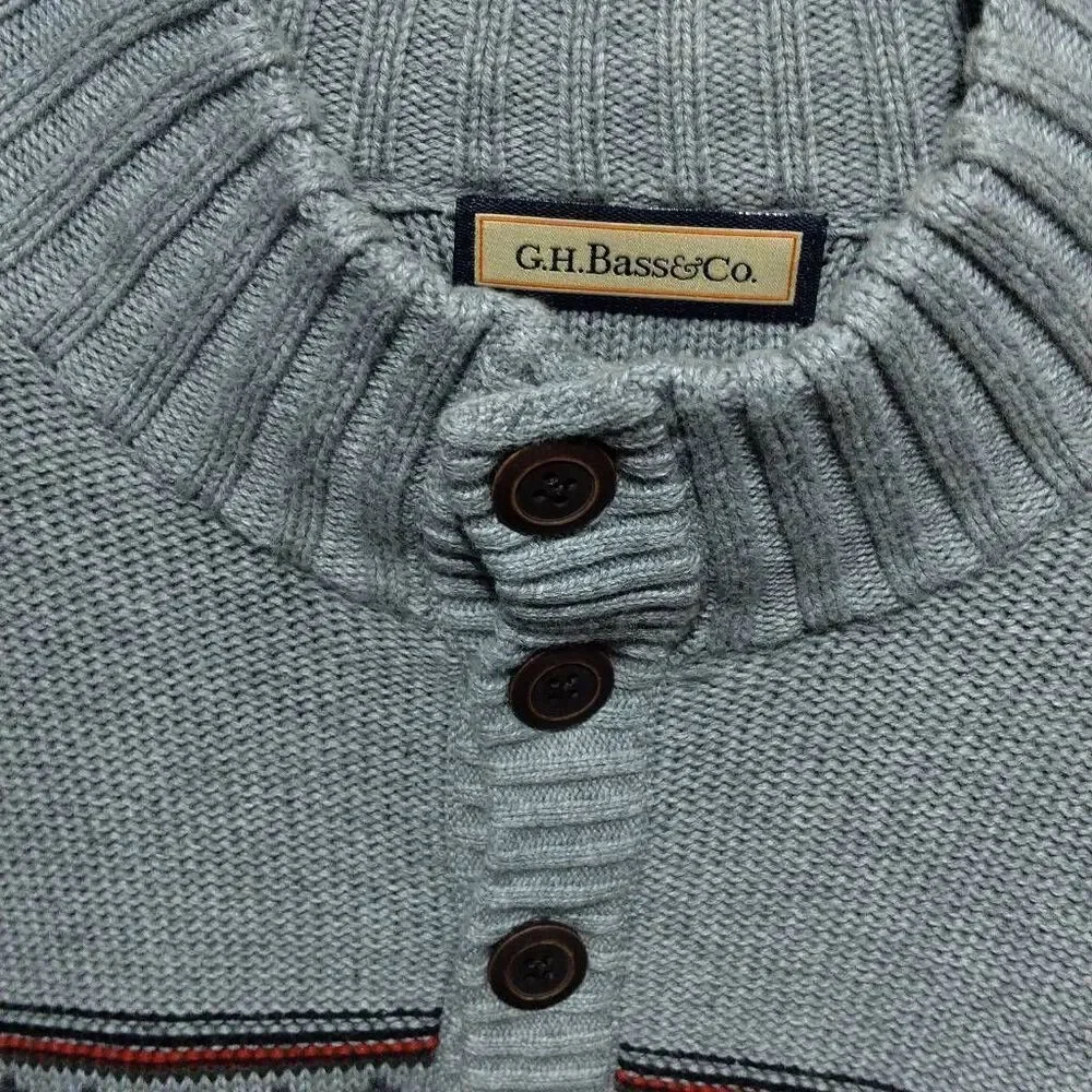 G.H. Bass Sweater Men's Large 100% Cotton Nordic Excellent Condition